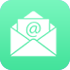 Icon of an email envelope with an '@' symbol on a green background.